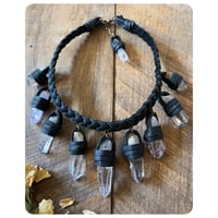 Image 3 of The Empress Necklace - Vera Cruz Crystals and Kodiak Black Leather