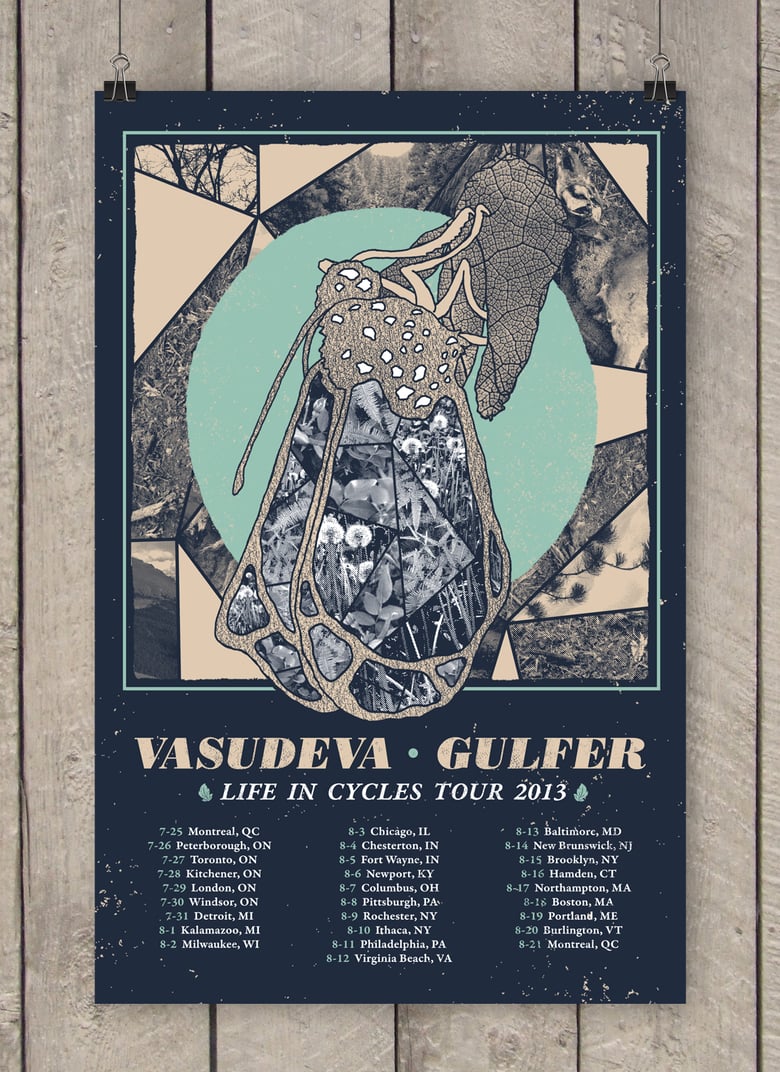 Image of Vasudeva/Gulfer 'Life In Cycles' Summer Tour Poster