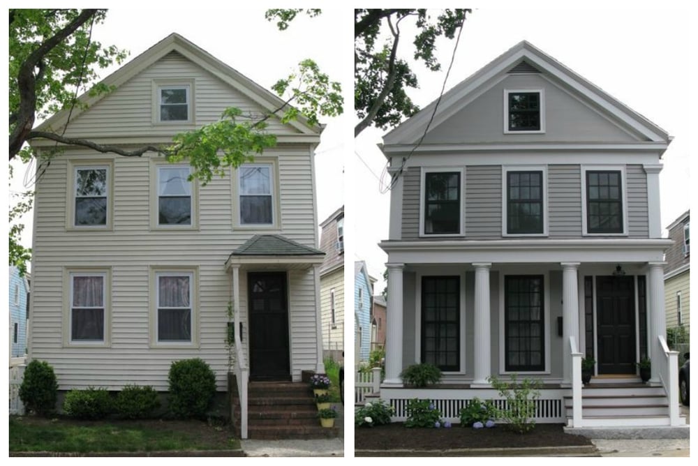 Image of Greek Revival Exterior, Before and After