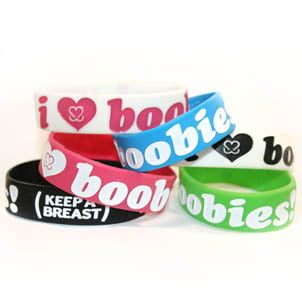 Image of I <3 Boobies Wristband