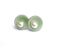 Image 1 of green plate ears with pearl