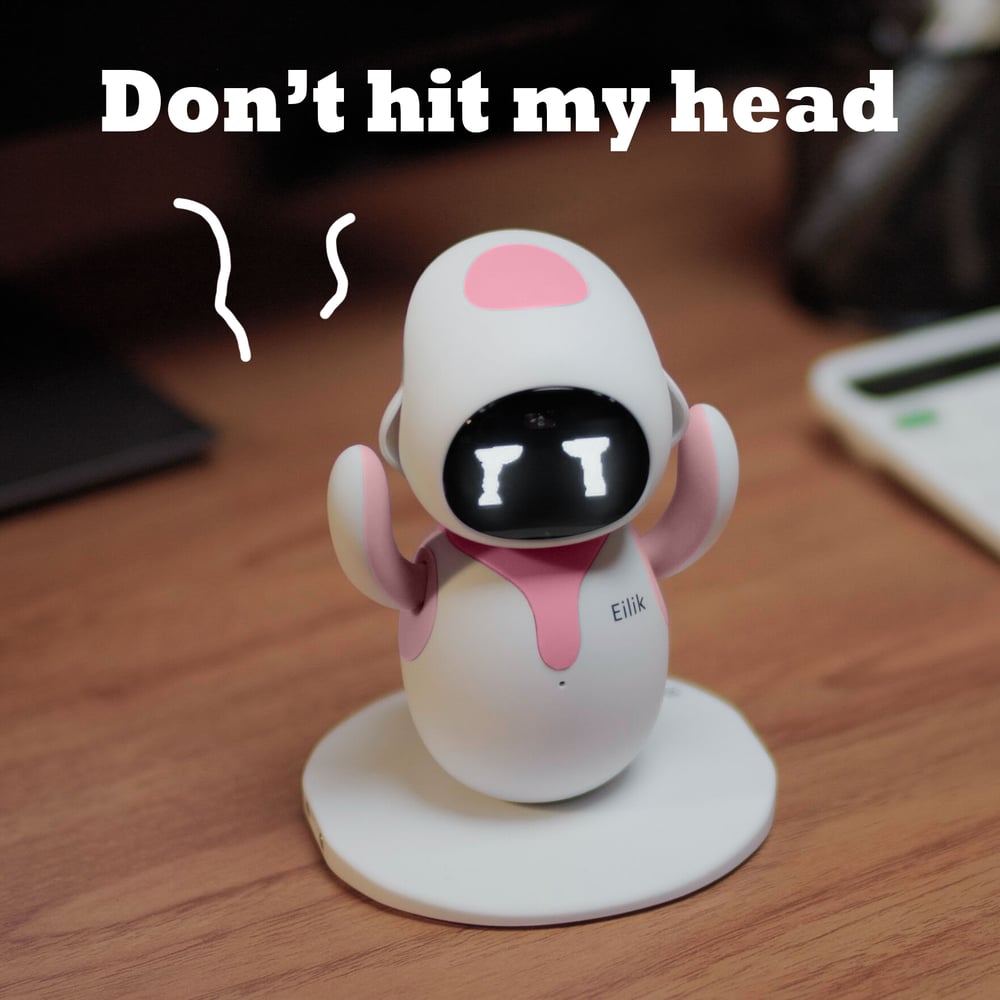 Image of Eilik Pink - Touch Interactive Toys, Cute Robot Pets with Abundant Emotions. Idle Animations&Mini-Ga