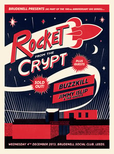 Image of Rocket From The Crypt Silkscreen Poster.
