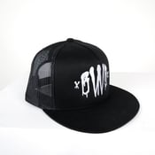 Image of BWS92 "Murder Font" Trucker Hat (WHT)