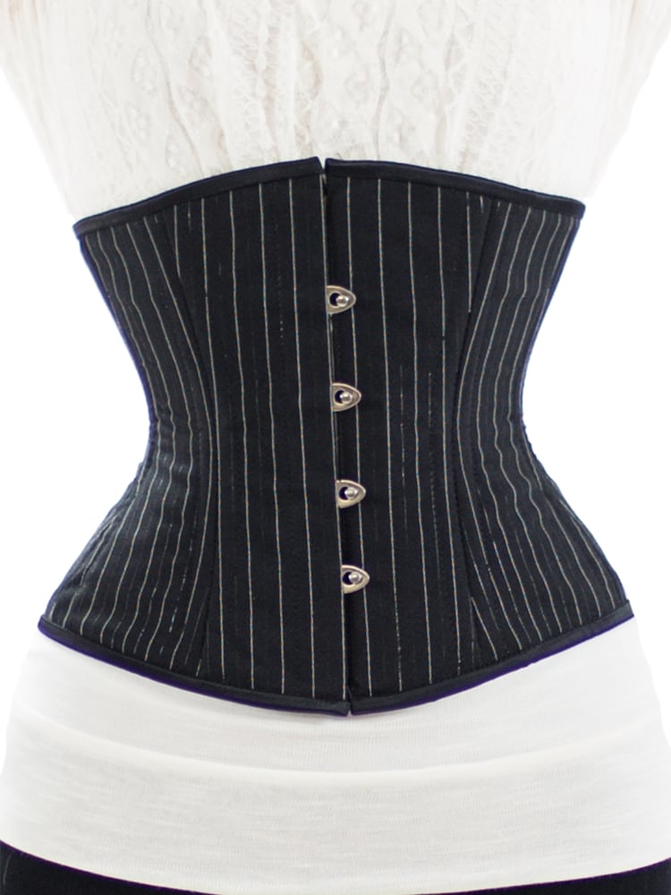 Image of Steel-Boned Underbust Corset in Pinstripe 