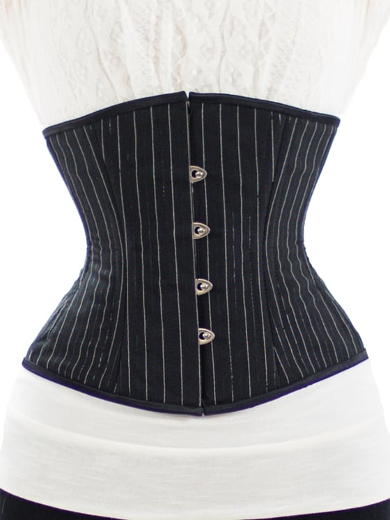 Image of Steel-Boned Underbust Corset in Pinstripe 