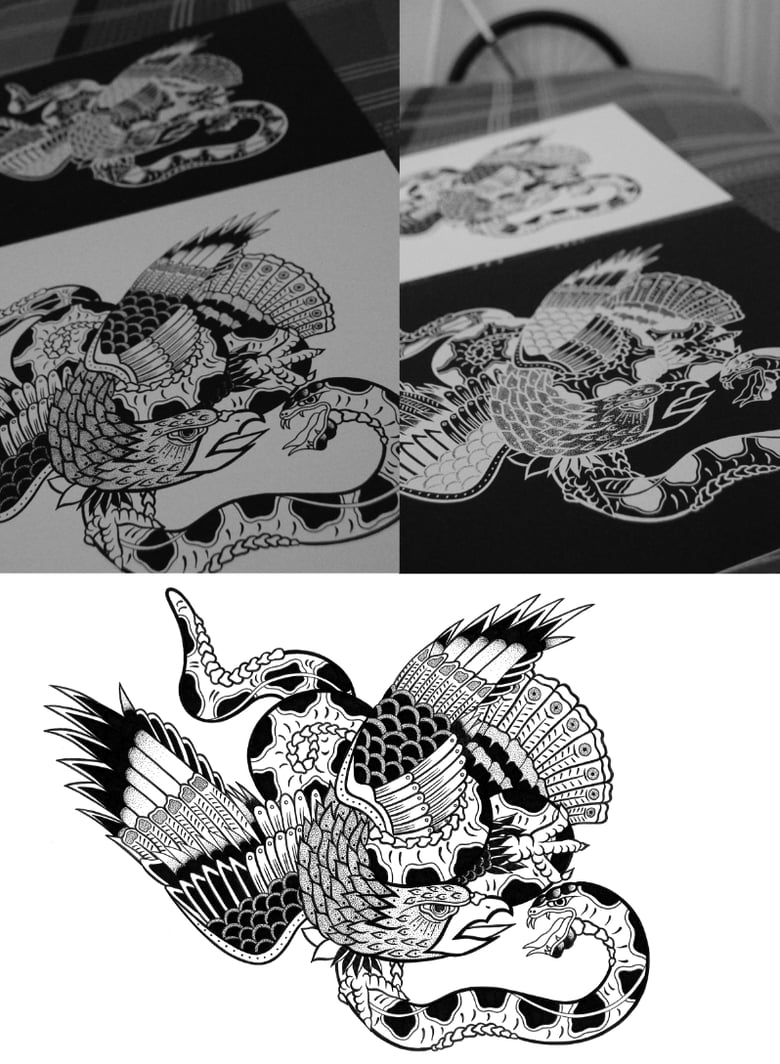 Image of  A3 Limited Edition Eagle Vs. Snake Screen Prints