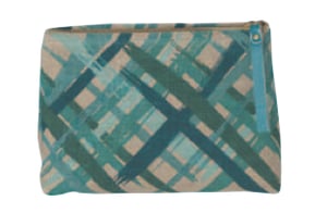 Image of Emerald City Stripe Linen Small Cosmetic Bag