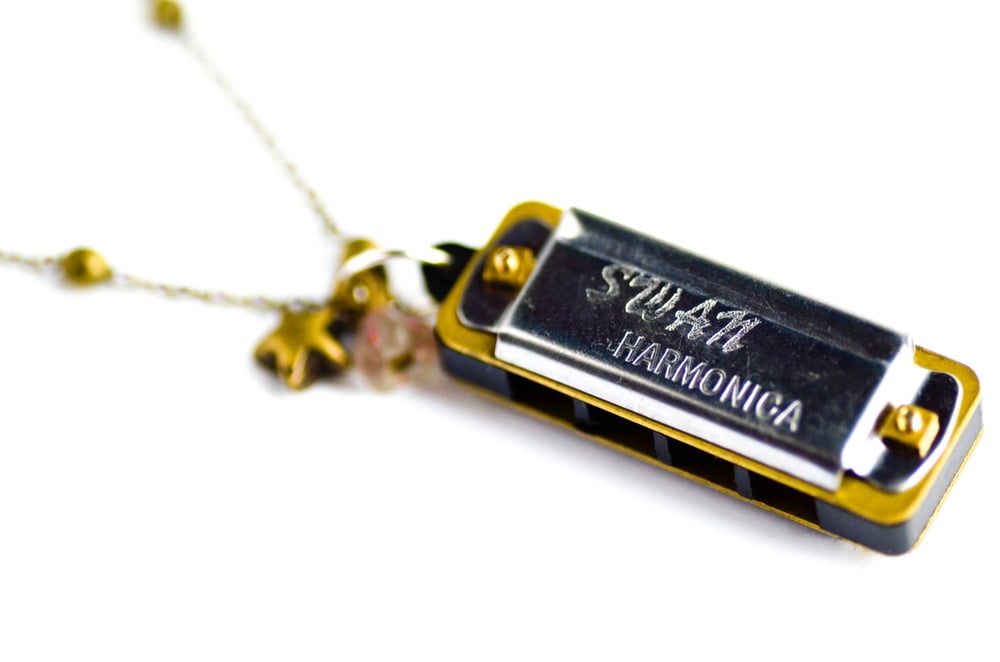 Image of Sautoir véritable mini harmonica