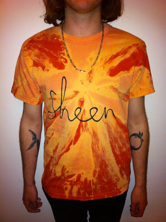 Image of Red/Orange hand made acid dye T-shirt