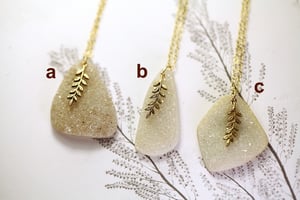 Image of *SALE* fern leaf & druse quartz necklace