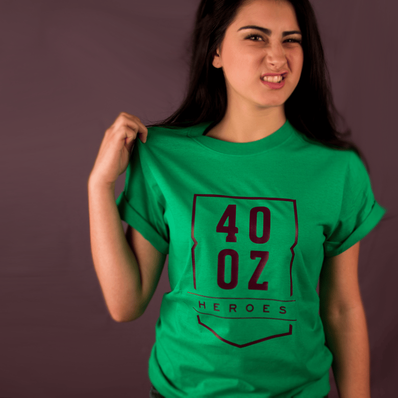 Image of Green & Purple // 40oz Heroes T-Shirt