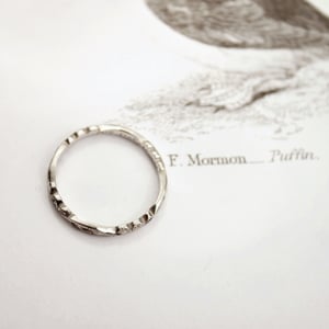 Image of Platinum 2mm floral carved ring