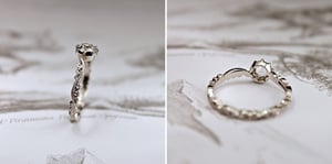 Image of platinum 5mm rose cut diamond ring (LON260)