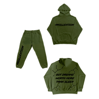 Image 1 of Dreams Sweatsuit - Olive Green W/Black