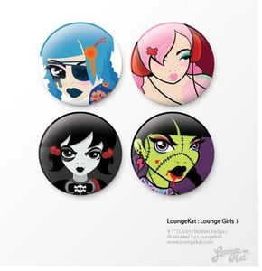 Image of 1" Button Badges - Lounge Girls