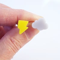 Image 1 of Cloud & Lightning Bolt Earrings