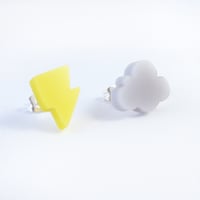Image 4 of Cloud & Lightning Bolt Earrings