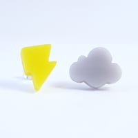 Image 3 of Cloud & Lightning Bolt Earrings