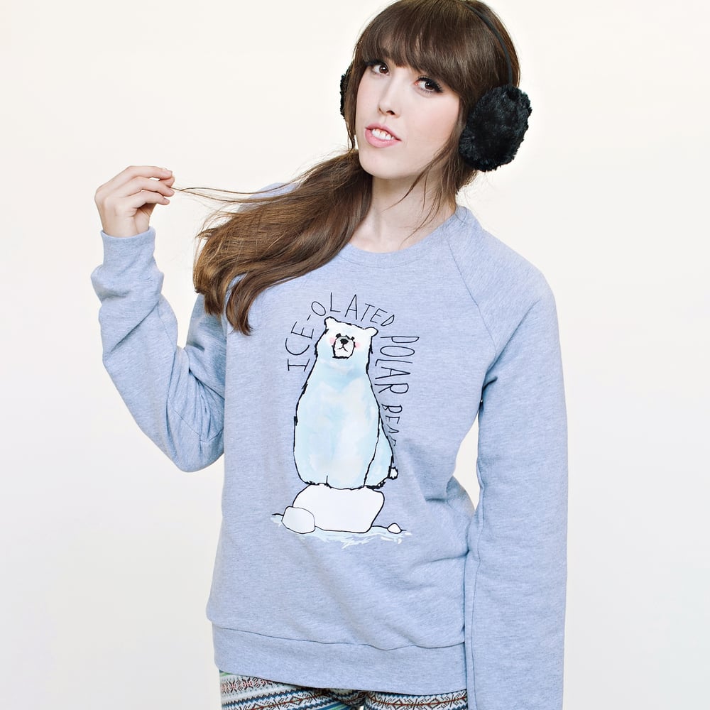 Image of "Ice-olated Polar Bear" Crew Neck Sweater