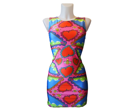 Image of 'LEPI SPOMINI' Lycra Print Dress