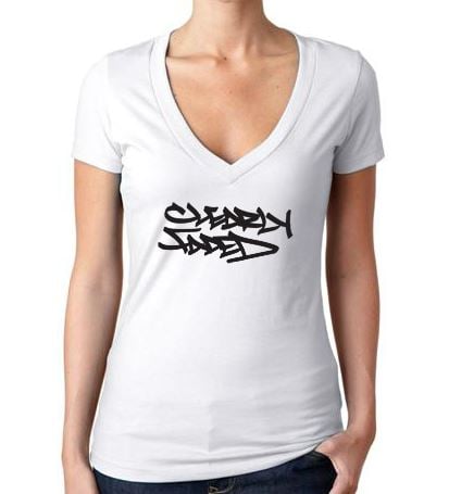 Image of Ladys V Neck tee - White - Free Shipping