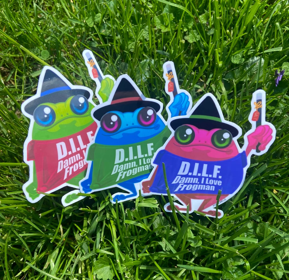 DILF Frogman Vinyl Sticker