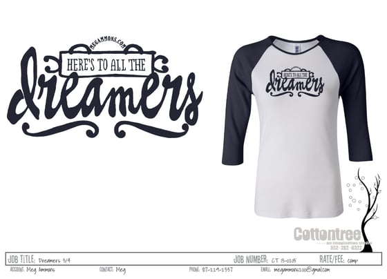 Image of Women's "Dreamers" Baseball Tee