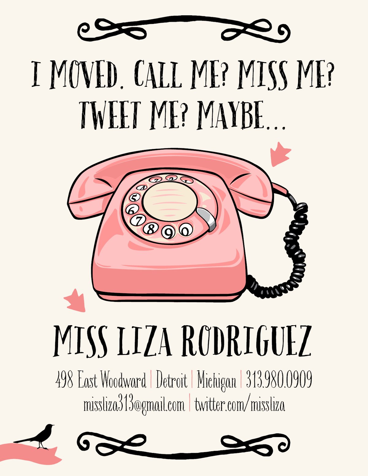 I Moved. Miss Me? Call Me? Tweet Me? Maybe.... Cards