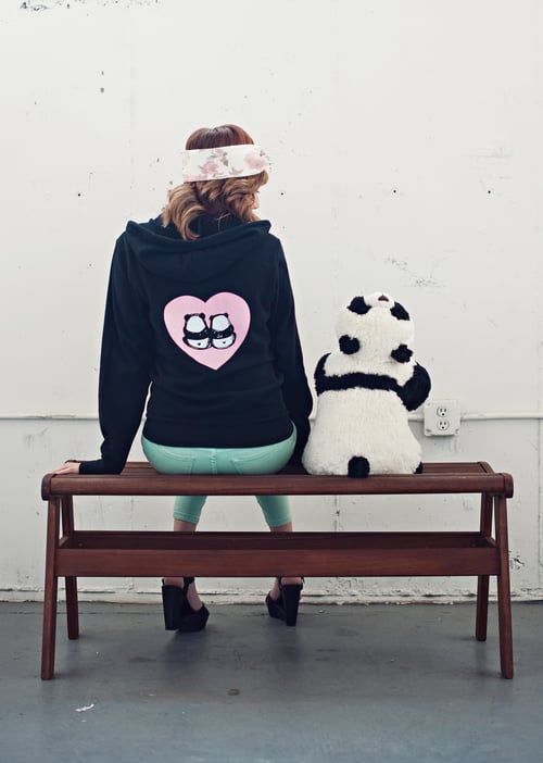 Image of "Panda Bums in Love" Zipper Hoodie