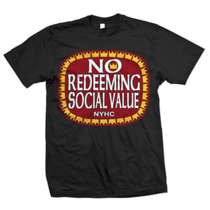 Image of NO REDEEMING SOCIAL VALUE "Olde E" Logo T-Shirt