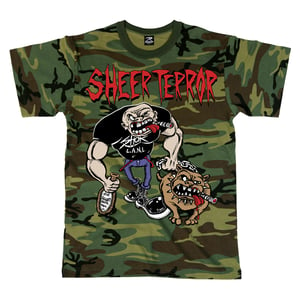 Image of SHEER TERROR "Bulldog Walker" Camo T-Shirt
