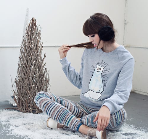 Image of "Ice-olated Polar Bear" Crew Neck Sweater