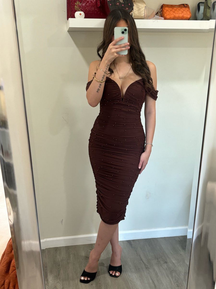 Pearl dress (brown)