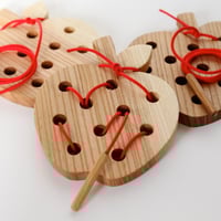 Image 1 of Wormy Apple!™ Wooden Lacing and Threading Toy™
