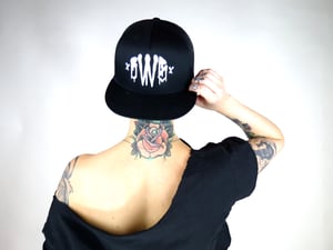 Image of BWS92 "Murder Font" Trucker Hat (WHT)