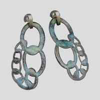 Sterling Silver and Sea Blue Enamel Quay Chain Earrings