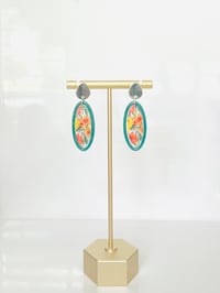 Image 2 of Floral Oval Dangles