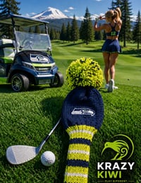 Image 1 of Seattle Seahawks custom Golf Club Cover hand knit logo NFL fan  gift