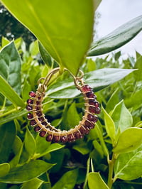 Image 3 of PERENNA — Garnet Swing Hoop Earrings