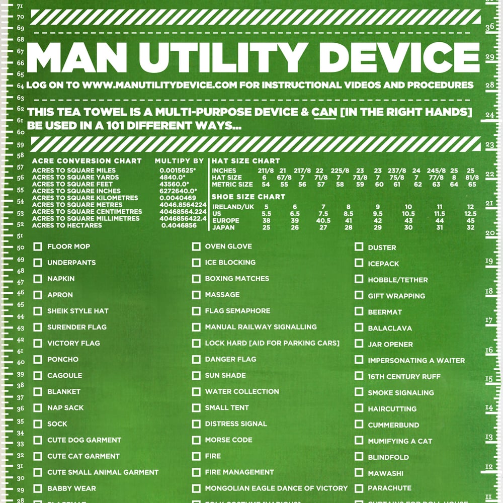 Image of MAN utility tea towel