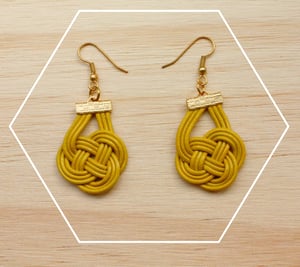 Image of Leather cord knotted earrings