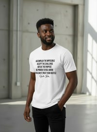 Image 1 of YB White Motivational Graphic T-Shirt