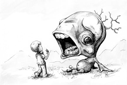 Two Words: Tic. Tac. - Original Drawing