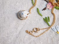 Image 3 of gold lattice cup and saucer necklace