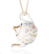 gold lattice teapot necklace