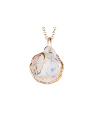 Image 1 of gold lattice cup and saucer necklace