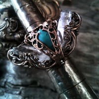 Image 2 of Rock Crystal Turquoise Metamorphosis Ring