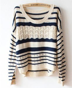 Image of Blue and white striped sweater