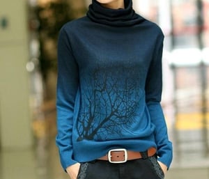 Image of Blue Ms high-necked cashmere sweater